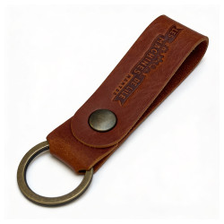 Leather lanyard keyring